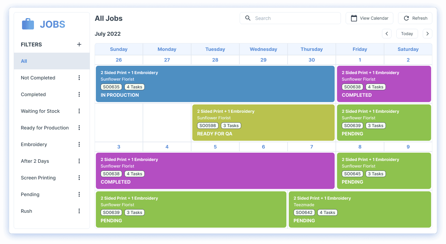 A Page with Filtered Job Lists