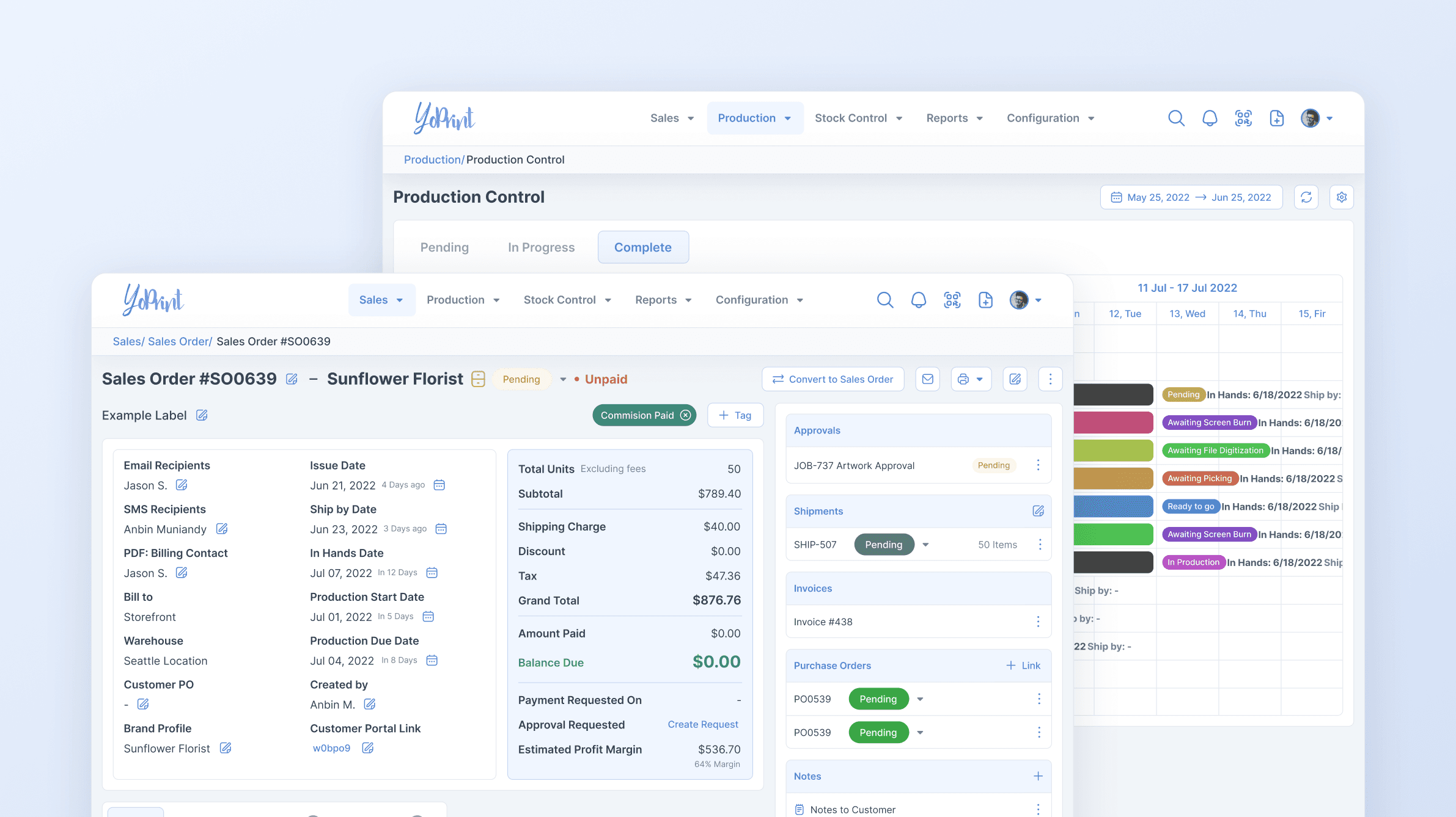 YoPrint dashboard overview