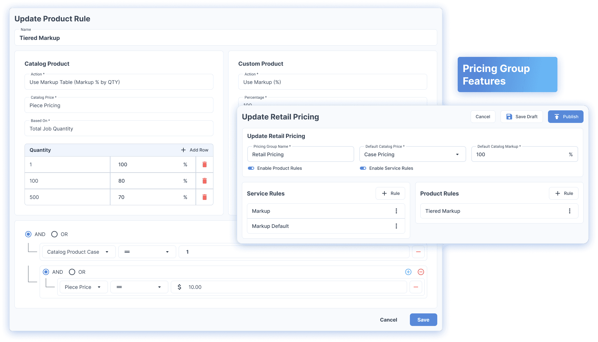 Screenshot of Product Pricing Editor Application
