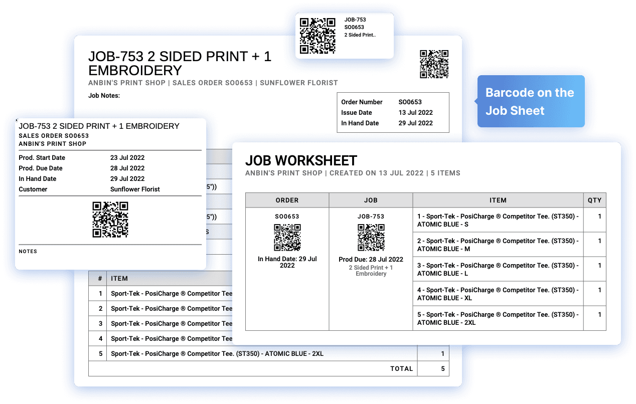 Receipts with barcodes
